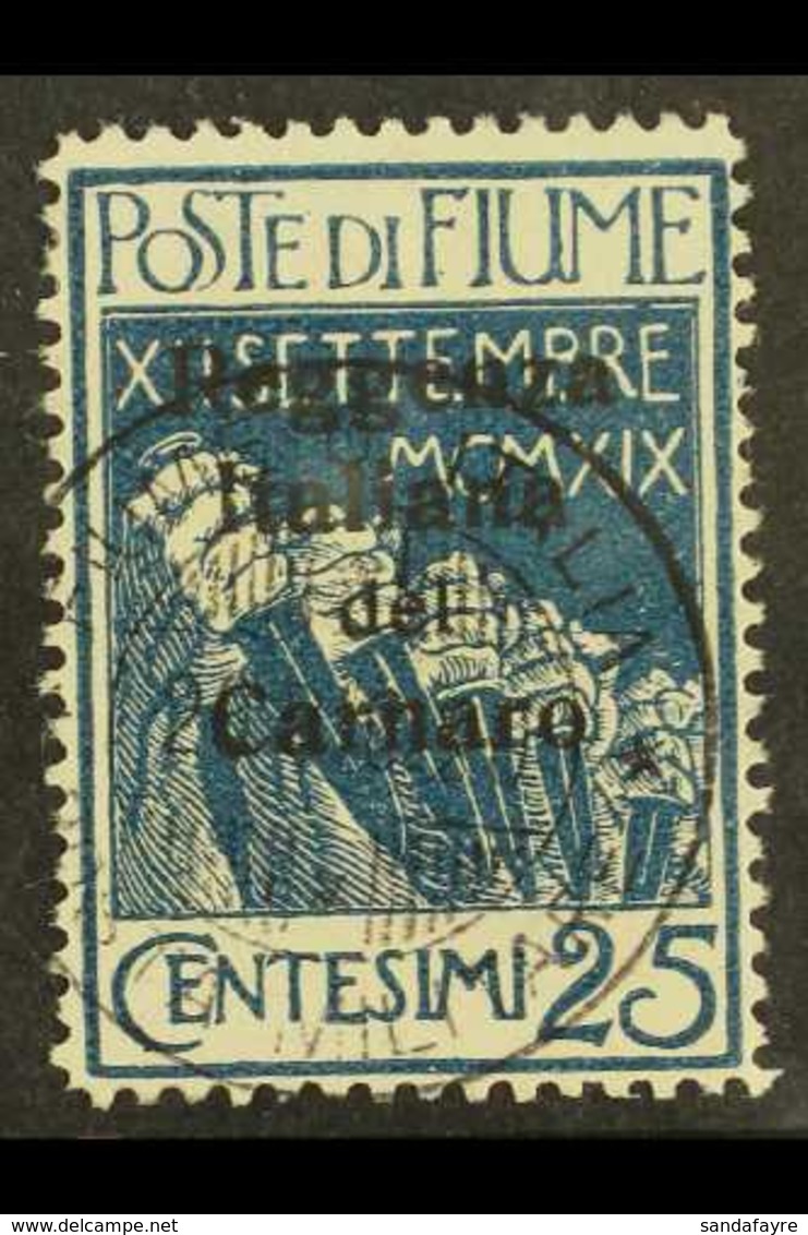1920 25c Indigo Legion With Black Opt, Sass 147, Very Fine Cds Used. For More Images, Please Visit Http://www.sandafayre - Fiume
