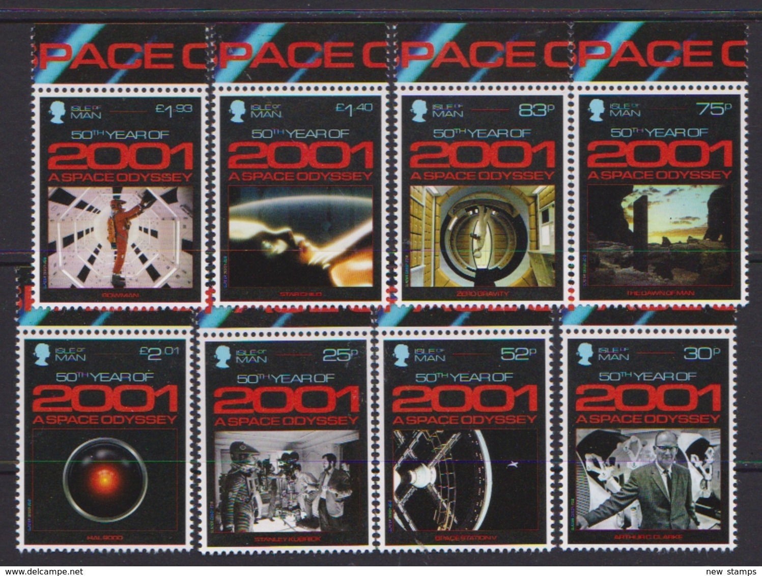 Isle Of Man 2018 Cinema A Space Odyssey 8v MNH - Europe