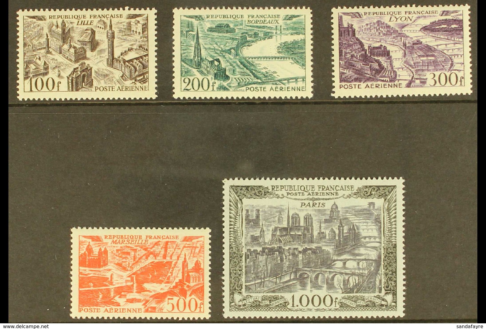 1949-50 Air Complete Set (SG 1055/59, Yvert 24/27 & 29), Superb Mint, Very Fresh. (5 Stamps) For More Images, Please Vis - Autres & Non Classés