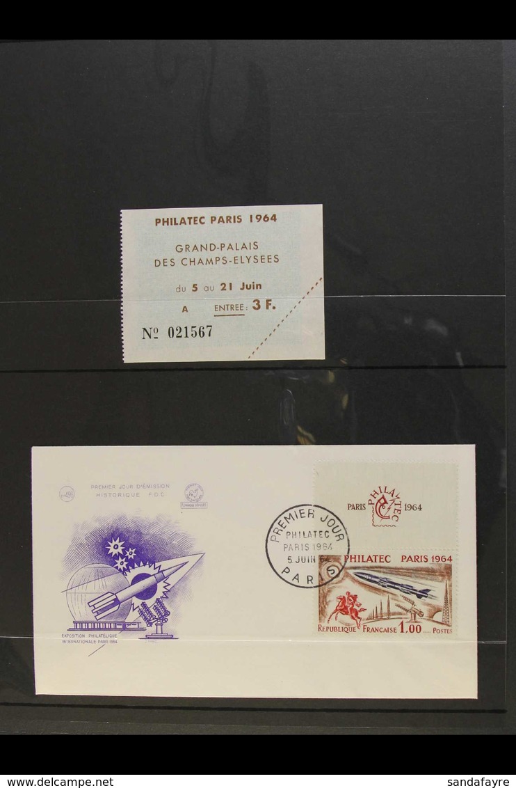 1964 PARIS PHILATELIC EXPOSITION. A Delightful Selection Of Items Including An Exposition Entry Ticket. A Half Sheetlet  - Otros & Sin Clasificación