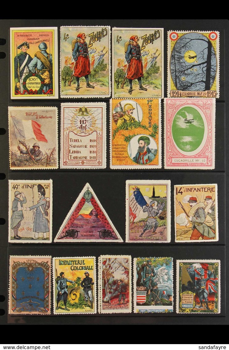 DELANDRE LABELS 1914-1916 Interesting Fine Mint Collection Of Various Colourful Delandre Labels Presented On Stock Pages - Autres & Non Classés