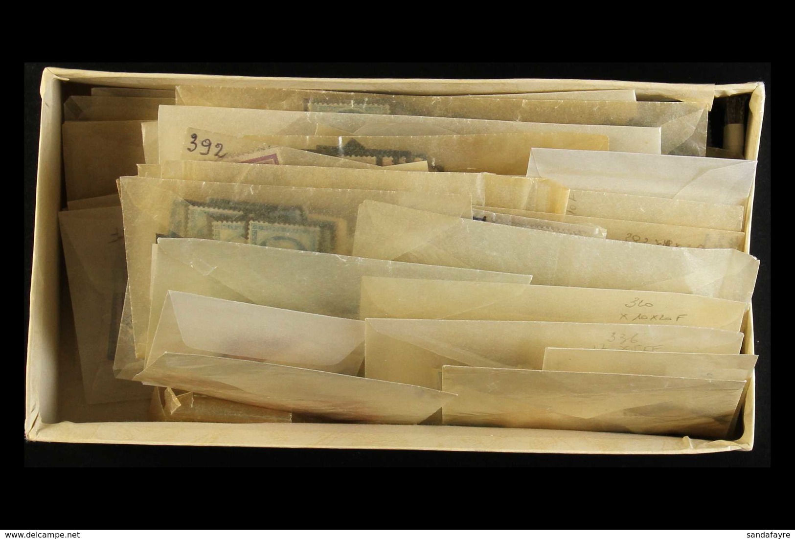 OLD TIME USED GLASSINE SORTER. 1860s-1930s UNCHECKED Ranges In A Pile Of Crinkly Old Glassine Envelopes, At A Glance Inc - Otros & Sin Clasificación