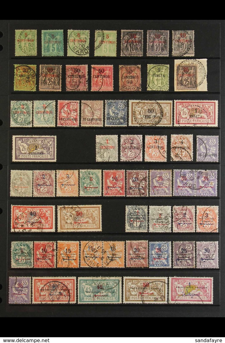 MOROCCO 1891-1958 USED COLLECTION Includes 1891-1900 Surcharge Set To 1p Incl. Both Types Of 50c, 1902-03 Surcharges Set - Sonstige & Ohne Zuordnung