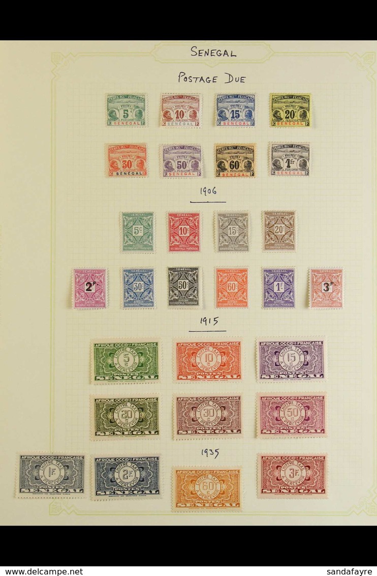 SENEGAL POSTAGE DUE 1906-30 Issues Complete, With 1906 Set, 1915 Set, 1927 Surcharge Set, Plus 1935 Set, Yvert 4/31, Fin - Sonstige & Ohne Zuordnung