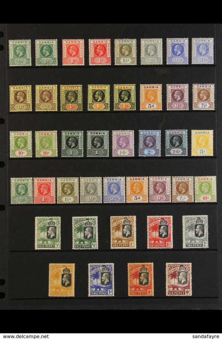 1912-29 KGV MINT SELECTION Presented On A Stock Page That Includes 1912-22 Set To 3s With A Few Shades, 1921-22 Set To 1 - Gambie (...-1964)