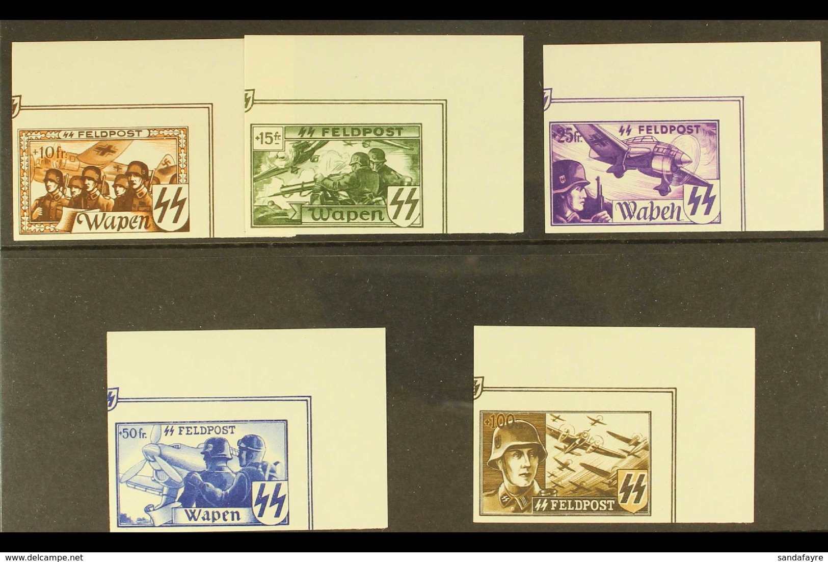 BELGIUM / FLEMISH LEGION 1943 Unissued Imperforate Set, Michel XVB-XIXB, Never Hinged Mint (5 Stamps) For More Images, P - Sonstige & Ohne Zuordnung