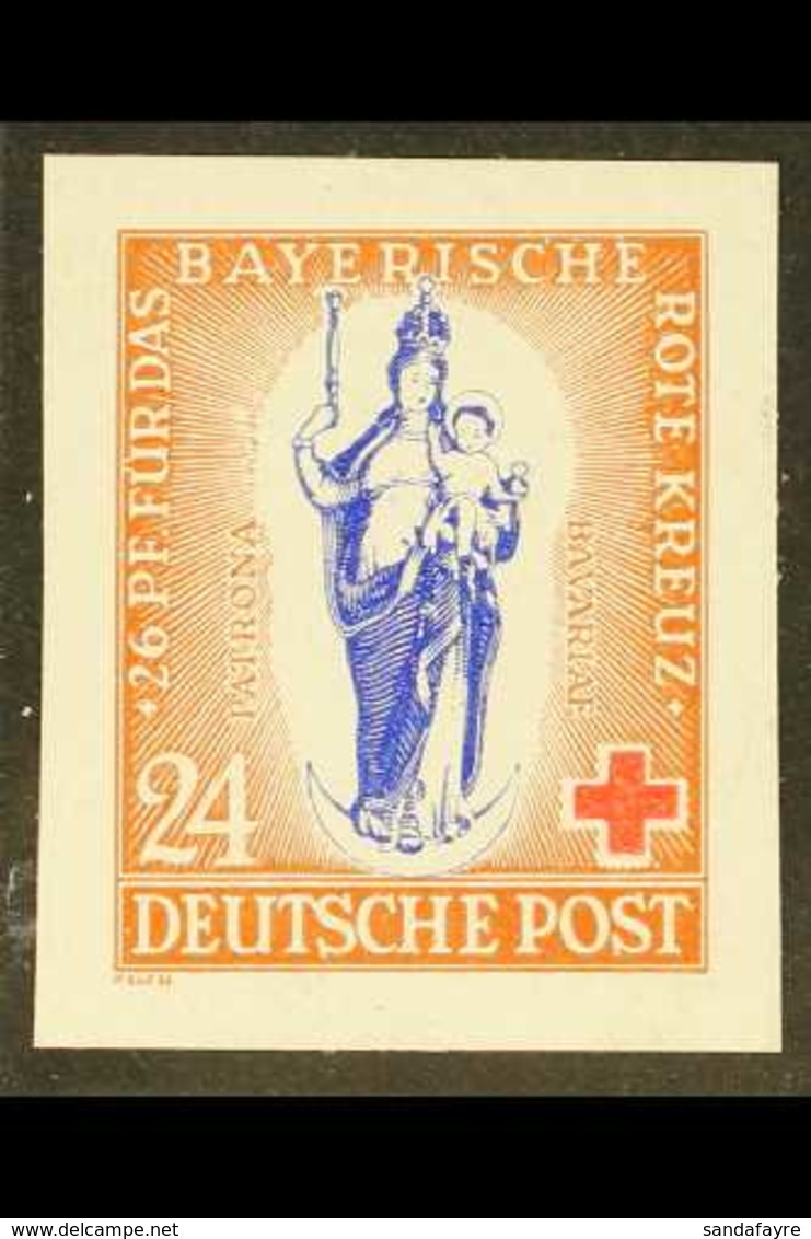 BIZONE (AMERICAN & BRITISH ZONE) 1949 24pf+26pf Blue, Grey & Red IMPERF ESSAY For The Red Cross Issue By P. Suess, Print - Sonstige & Ohne Zuordnung