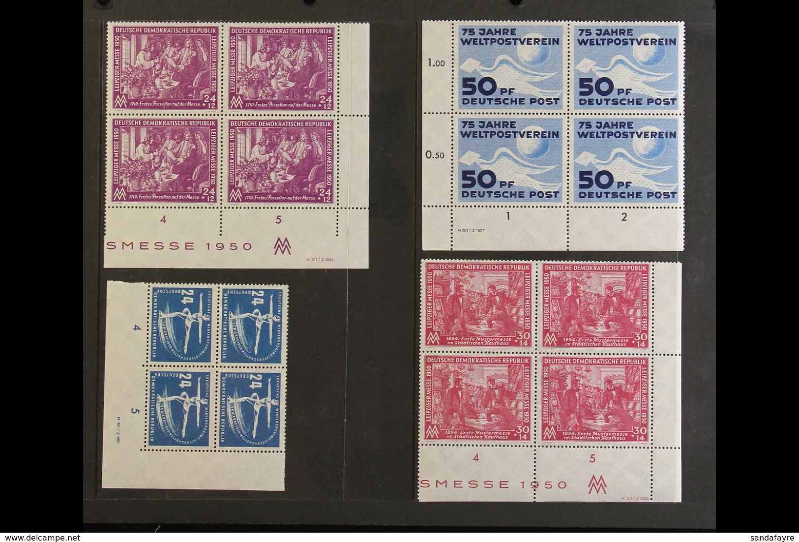 1949-1955 IMPRINT BLOCKS OF FOUR. SUPERB MINT/NEVER HINGED MINT COLLECTION Of All Different Corner Blocks Of 4 With PRIN - Other & Unclassified