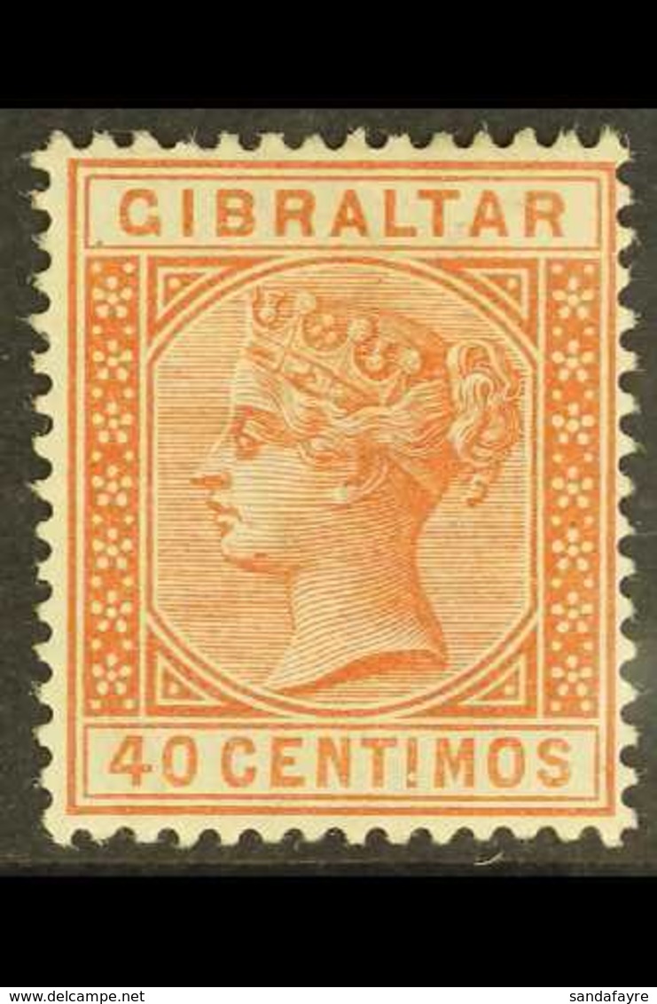 1889-96 VARIETY. 40c Orange-brown "Exclamation Mark For I" Variety, SG 27a, Fine Mint For More Images, Please Visit Http - Gibraltar