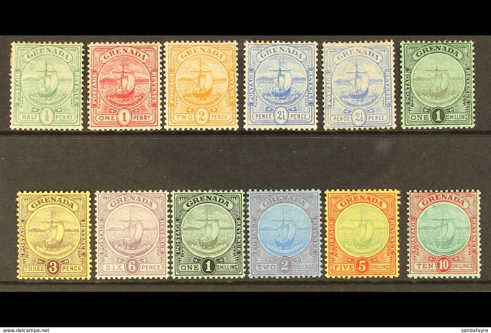 1906 - 1911 Badge Of The Colony Set Complete Incl 2½d Ultramarine, SG 77/88, 80a, Very Fine And Fresh Mint. (12 Stamps)  - Grenada (...-1974)