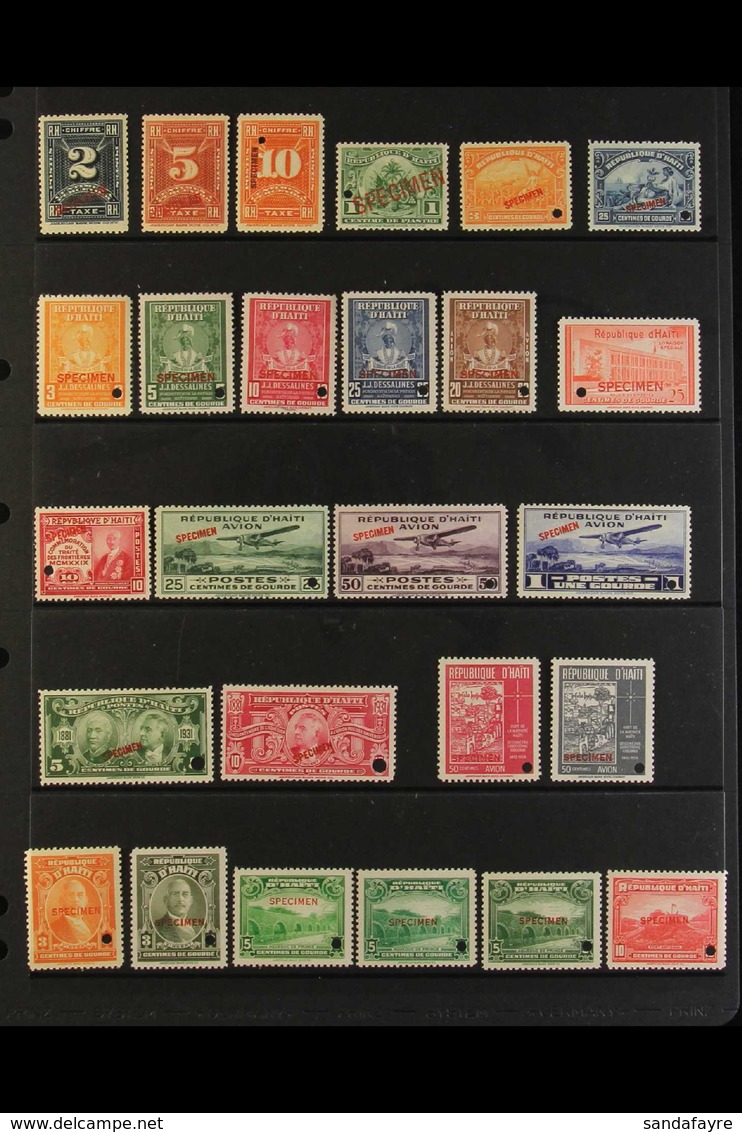 1898-1954 "SPECIMEN" OVERPRINTS All Different Never Hinged Mint Collection Of Stamps With "Specimen" Overprints And Smal - Haïti