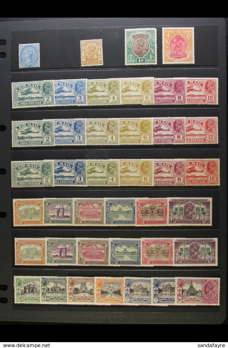 1865-1955 MINT ASSEMBLY Presented On Stock Pages With Much Of Interest. Includes KGV Defins To 1r & 2r (2r With Inv Wmk) - Autres & Non Classés