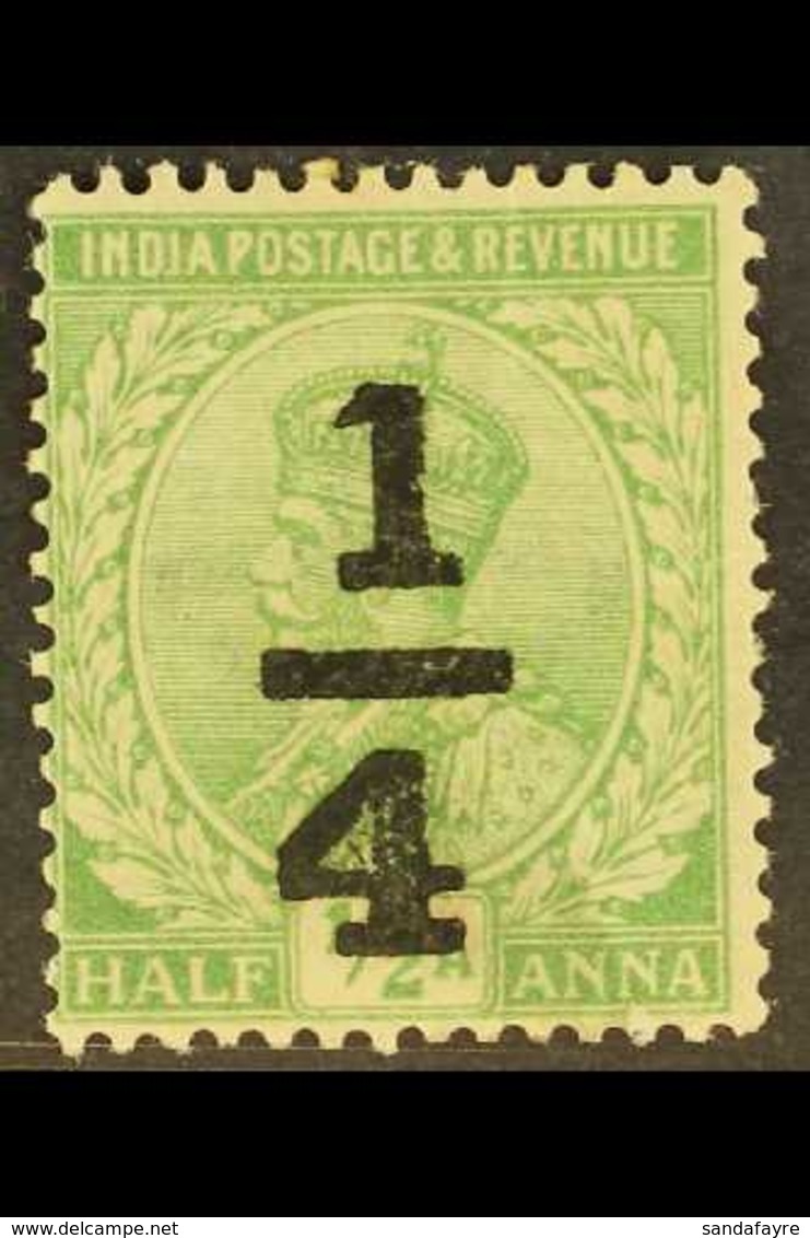1922 ¼a On ½pi Bright Green, Slating Serif On "1", SG 195c, Fine Mint. For More Images, Please Visit Http://www.sandafay - Other & Unclassified