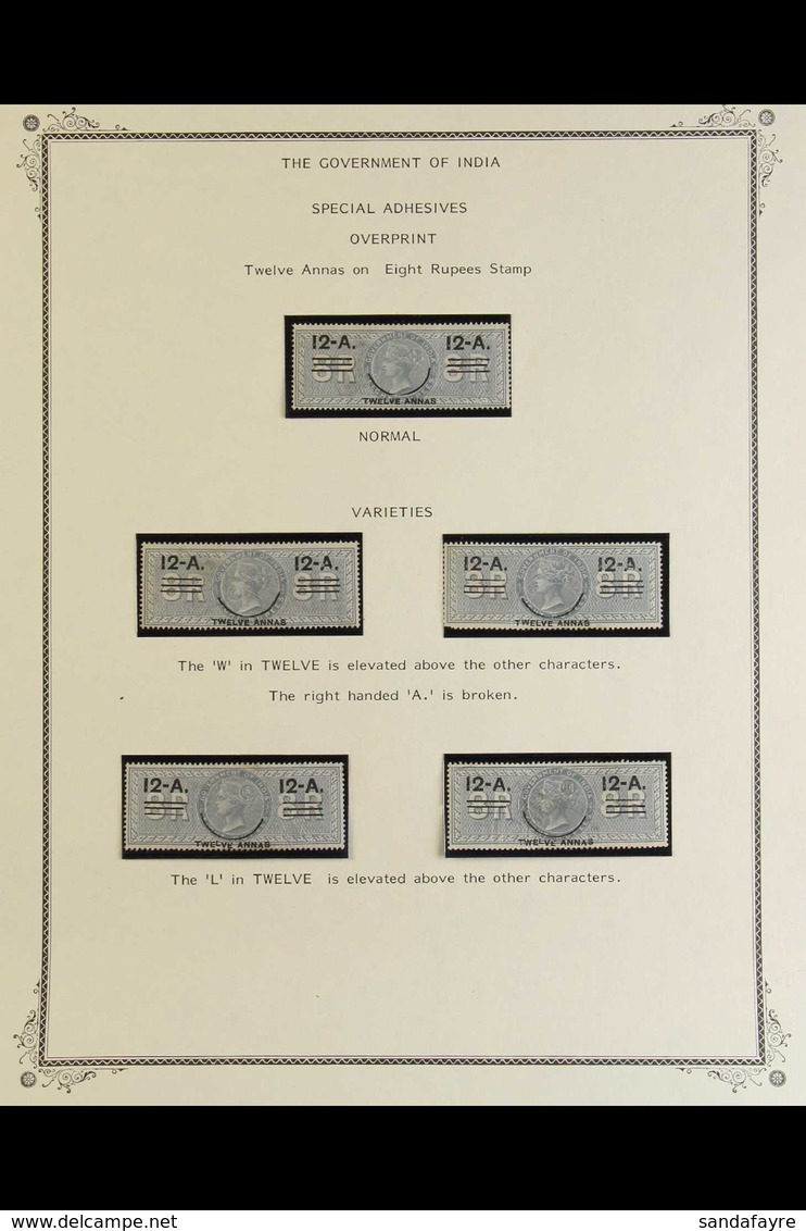 REVENUES - SPECIAL ADHESIVES 1903 PROVISIONAL SURCHARGES - FINE USED SPECIALIZED STUDY COLLECTION With Various Varieties - Sonstige & Ohne Zuordnung