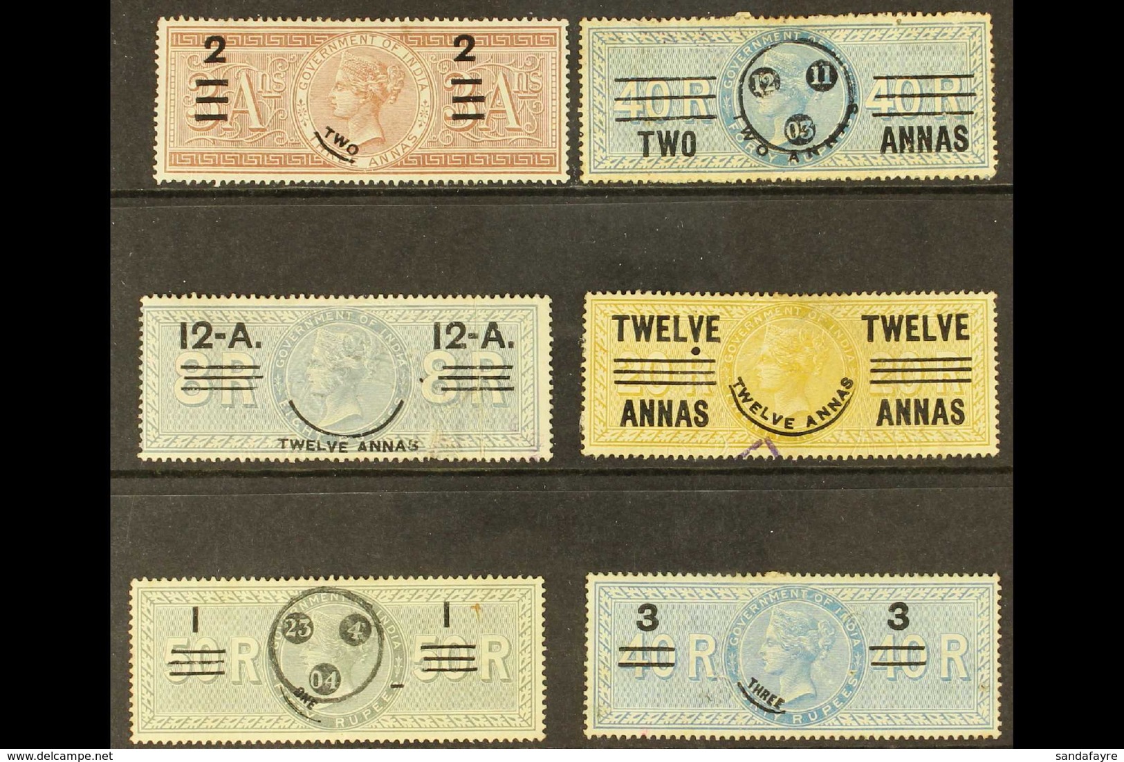 REVENUES 1903 Special Adhesives Complete Set, Barefoot 50/55, Used With Light Embossed Cancels, Unusual (6 Stamps) For M - Sonstige & Ohne Zuordnung