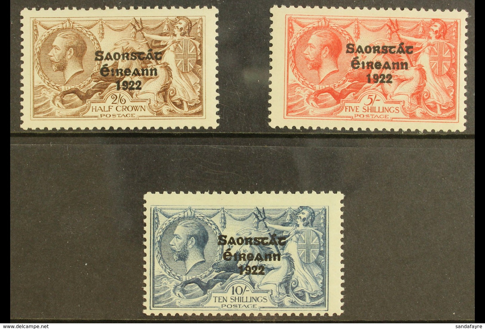 1925-28 Seahorses Complete Set With Three Line Overprint (narrow Date), SG 83/85, Very Fine Mint, Lightly Hinged. (3 Sta - Autres & Non Classés