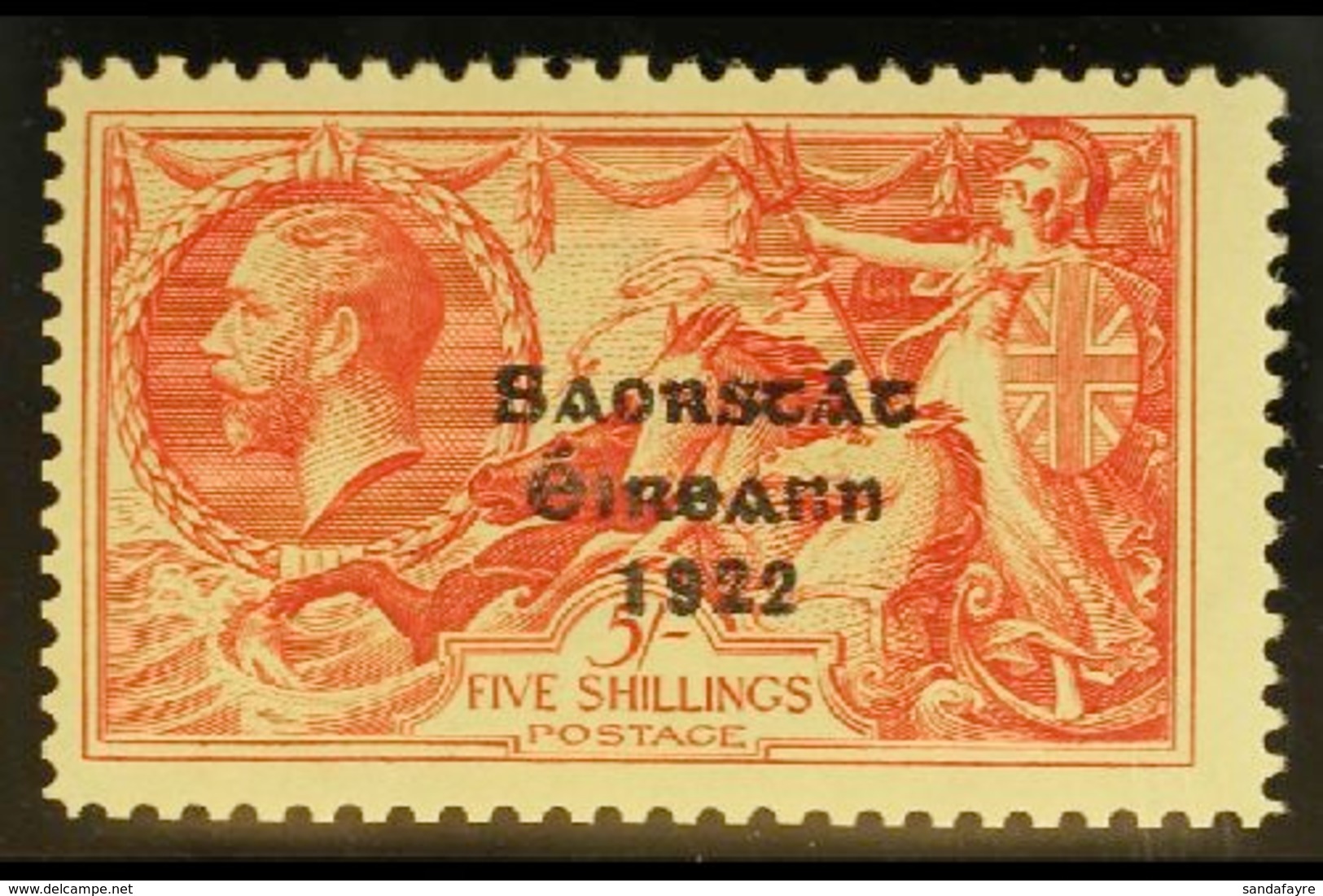 1935 5s Bright Rose-red Re-engraved Sea Horse With Somerset House Ovpt, SG 100, Superb Mint. For More Images, Please Vis - Other & Unclassified