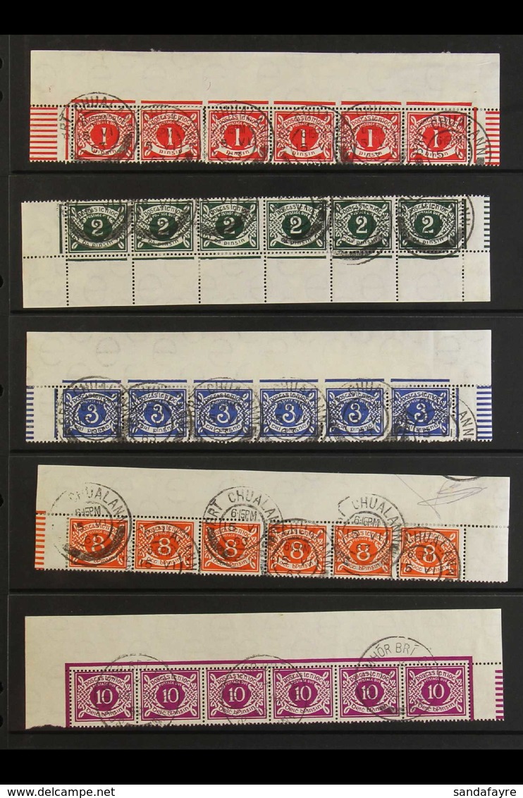 1940-69 POSTAGE DUE USED STRIPS. An Attractive Selection On A Stock Card That Includes 1d (SG D6), 2d (SG D8), 3d (SG D9 - Sonstige & Ohne Zuordnung