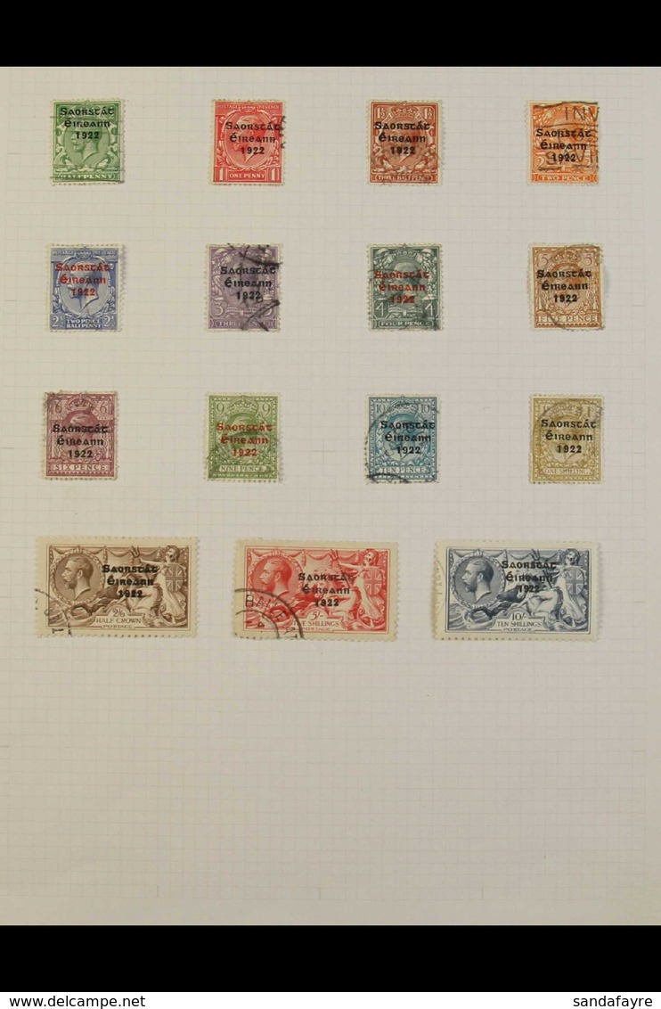 GB KGV OVERPRINTED USED COLLECTION With 1922 (Feb-July) Dollard Basic Set, Plus Dollard 2s6d And 5s Seahorses; 1922 Thom - Sonstige & Ohne Zuordnung