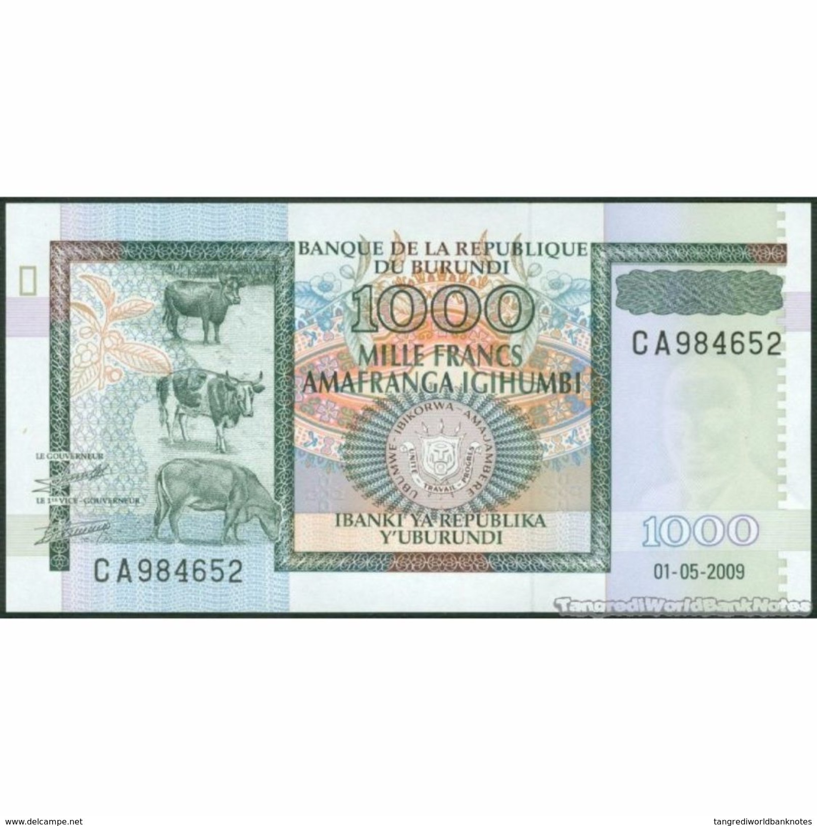 TWN - BURUNDI 46 - 1000 1.000 Francs 1.5.2009 Prefix CA UNC - Burundi