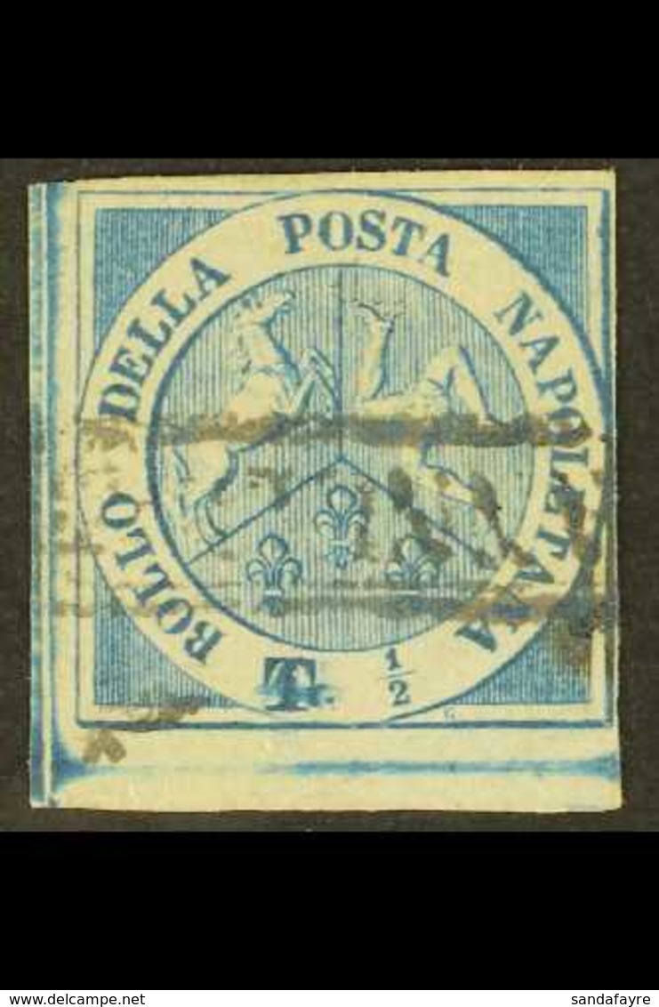 NAPLES 1860 ½t Blue "Trinacria", Sass 15, A Very Fine Used With Clear To Huge Margins All Round, Crisp Engraving And Ful - Unclassified