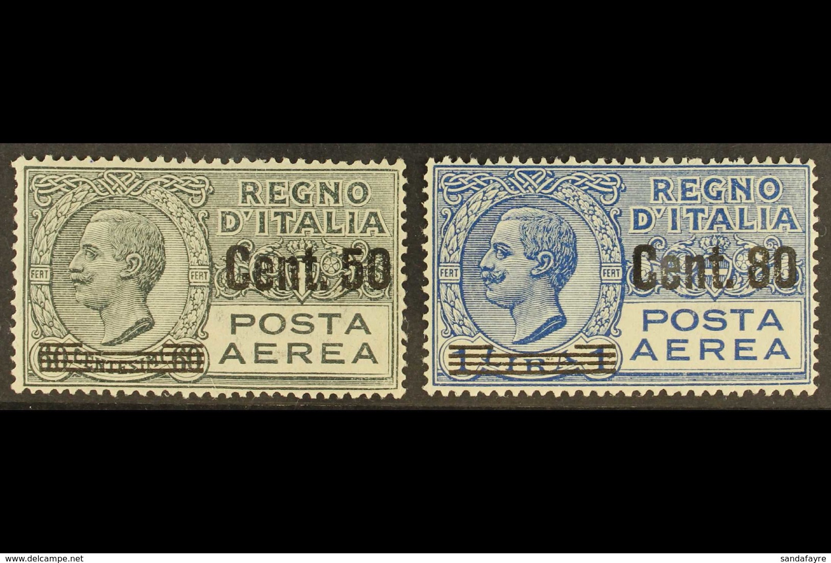 1927 AIRMAILS 50c On 60c Grey & 80c On 1l Blue, Sassone 8/9, Mi 270/1, Never Hinged Mint (2 Stamps). For More Images, Pl - Non Classés