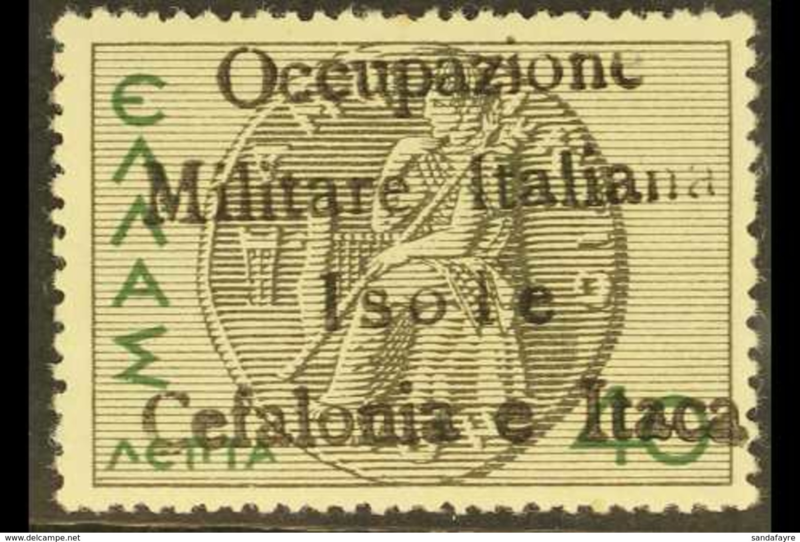 CEFOLONIA & ITHACA 40L Black And Green, Ithaca Issue, Sass 31, Fine Never Hinged Mint. Couple Of Tone Spots On Gum. Merc - Sonstige & Ohne Zuordnung