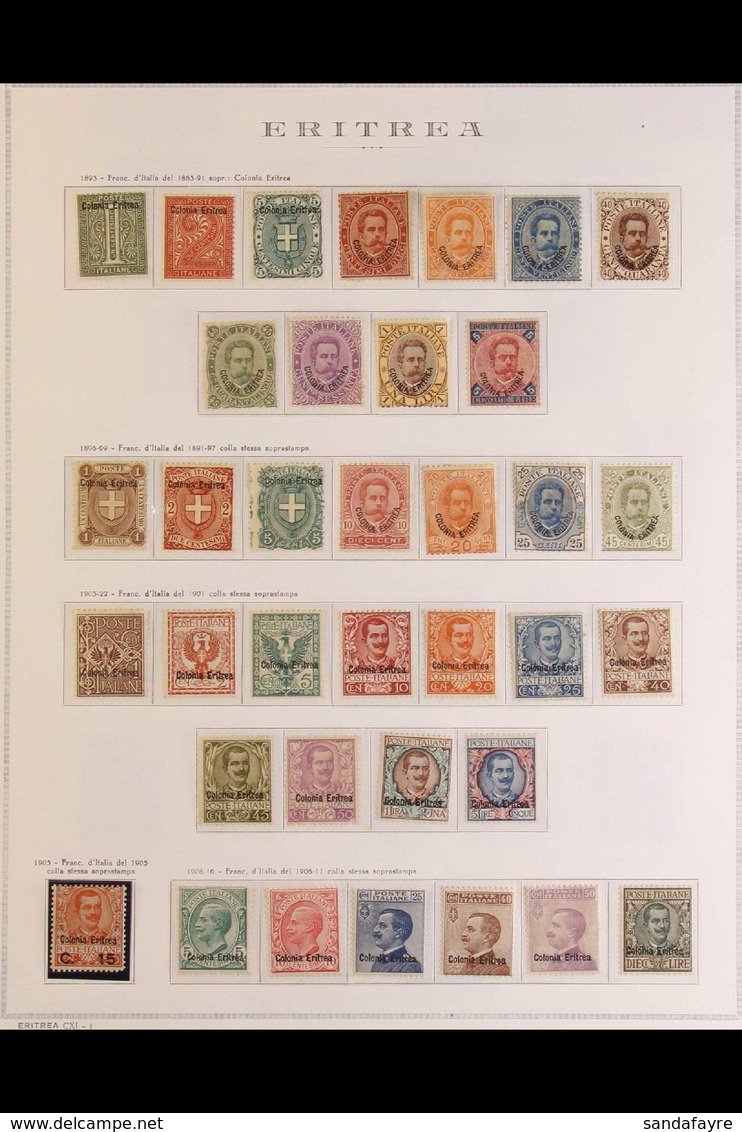 ERITREA 1893-1939 IMPRESSIVE COMPREHENSIVE FINE MINT COLLECTION On Hingeless Pages, Almost Complete For The Entire Perio - Autres & Non Classés