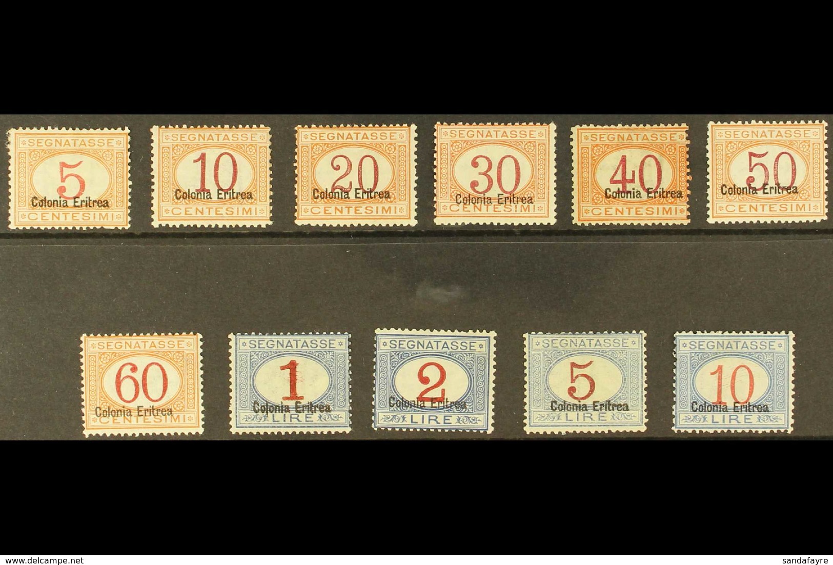 ERITREA POSTAGE DUES 1920-26 "Colonia Eritrea" Overprints At Bottom Complete Set (Sassone 14/24, SG D53/63), Fine Mint,  - Sonstige & Ohne Zuordnung