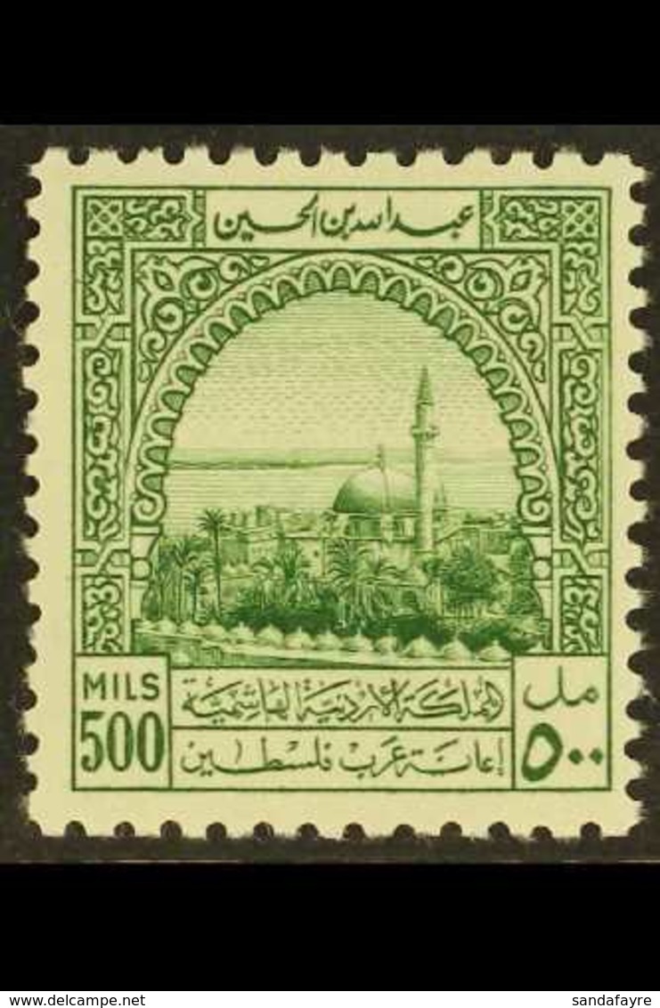 1947 500m Green Obligatory Tax Stamp, SG T274, Very Fine Mint. For More Images, Please Visit Http://www.sandafayre.com/i - Jordanien