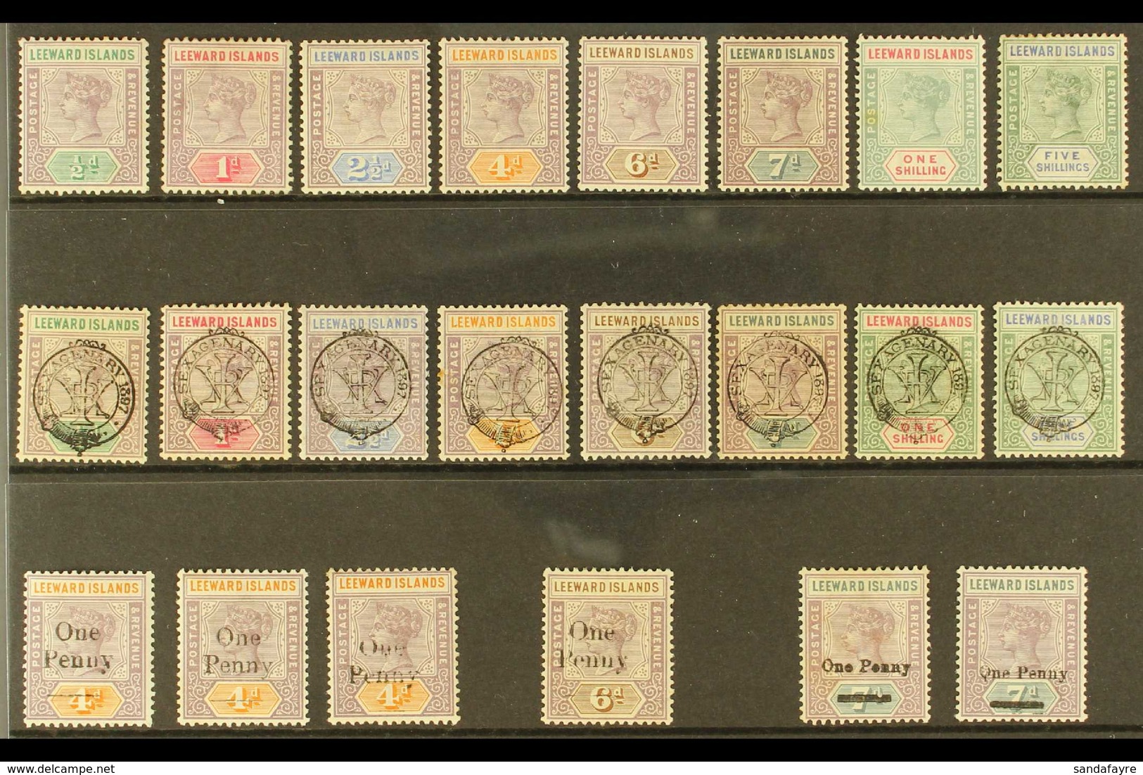 1890-1902 COMPLETE QV MINT COLLECTION. A Complete Mint Collection, SG 1/19, That Includes The 1890 "Tablet" Complete Set - Leeward  Islands