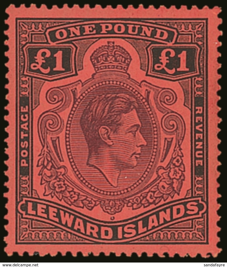 1938 £1 Brown- Purple And Black / Red, SG 114, Very Fine Mint. For More Images, Please Visit Http://www.sandafayre.com/i - Leeward  Islands