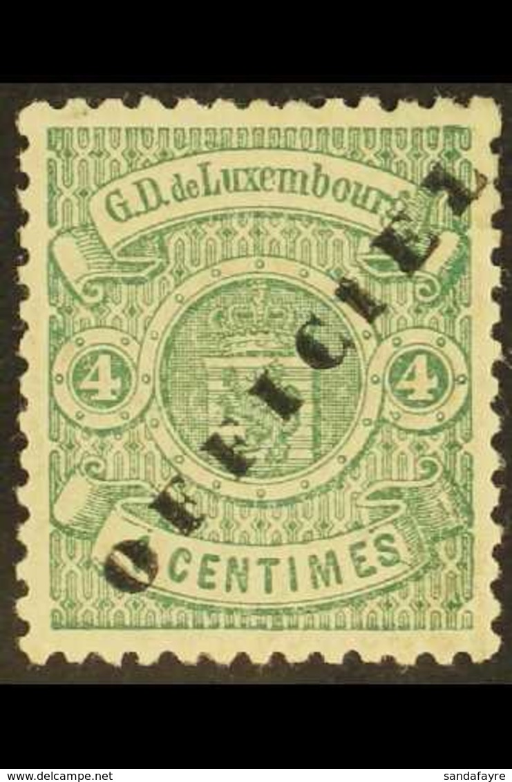 OFFICIAL 1875-78 4c Green Small "OFFICIEL" Type II Upright Overprint (Michel 12 II Var, SG O108), Fine Mint, Very Fresh, - Other & Unclassified