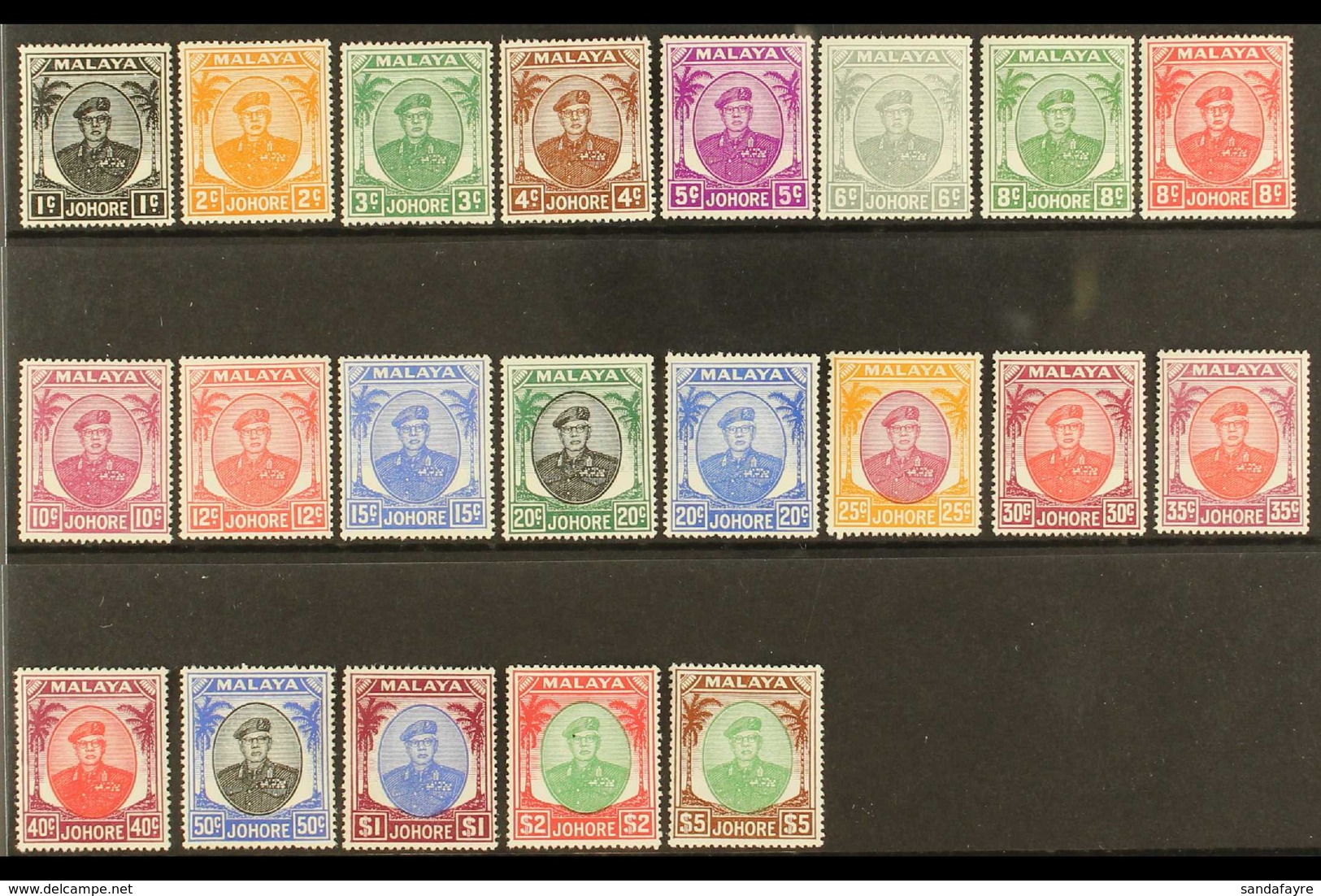 JOHORE 1949-55 Complete Sultan Set, SG 133/147, Superb Never Hinged Mint. (21 Stamps) For More Images, Please Visit Http - Other & Unclassified