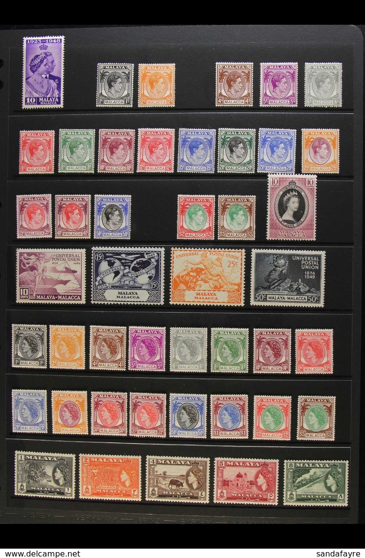 MALACCA 1948-68 ALL DIFFERENT MINT / NHM COLLECTION Presented On A Pair Of Stock Pages. Includes 1949-52 Definitive With - Other & Unclassified