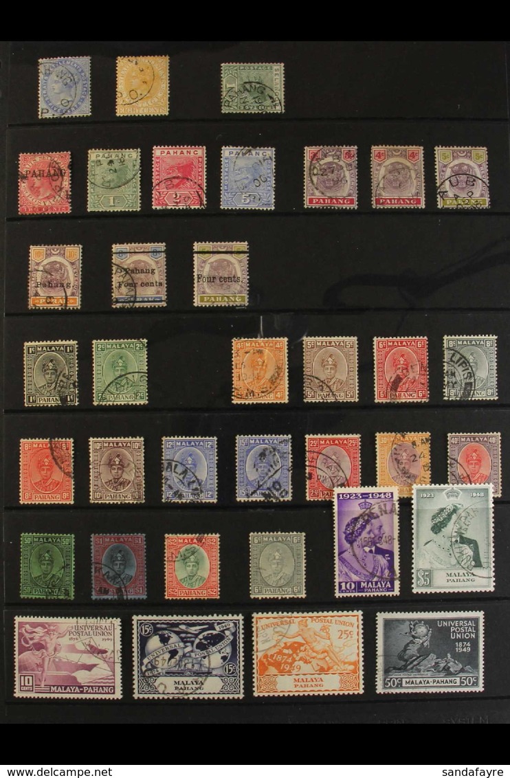 PAHANG 1890-1962 ALL DIFFERENT USED COLLECTION. Note A Couple Of Straits Settlements QV With Pahang Cds's; 1890 2c; 1891 - Other & Unclassified