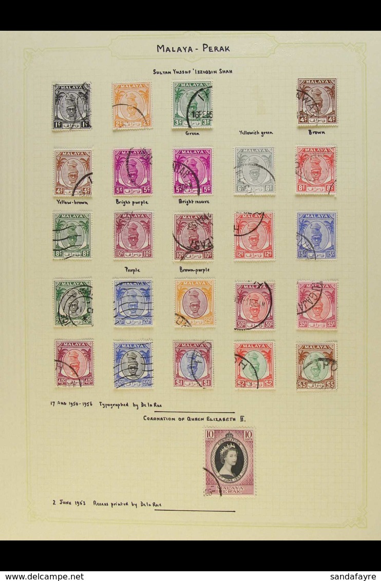 PERAK 1950-70 VERY FINE USED COLLECTION On Pages That Includes 1950-56 Definitive Set, 1957-61 Pictorial Set With All Li - Sonstige & Ohne Zuordnung