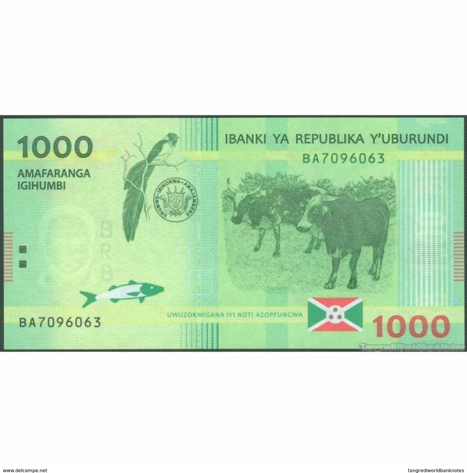 TWN - BURUNDI 51 - 1000 1.000 Francs 15.1.2015 Hybrid Substrate - Prefix BA UNC - Burundi