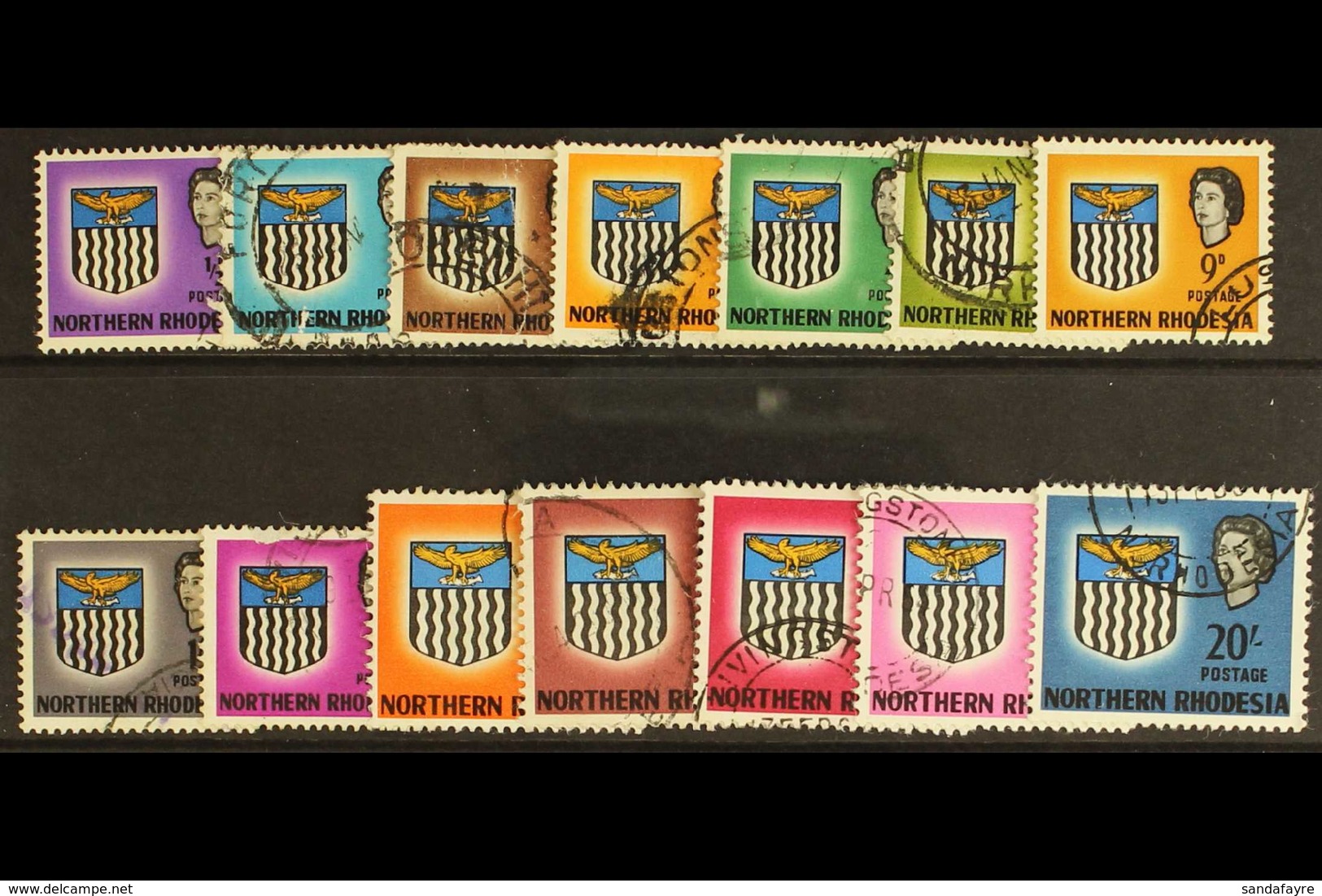 1963 Complete Set, SG 75/88, Fine Cds Used. (14 Stamps) For More Images, Please Visit Http://www.sandafayre.com/itemdeta - Northern Rhodesia (...-1963)