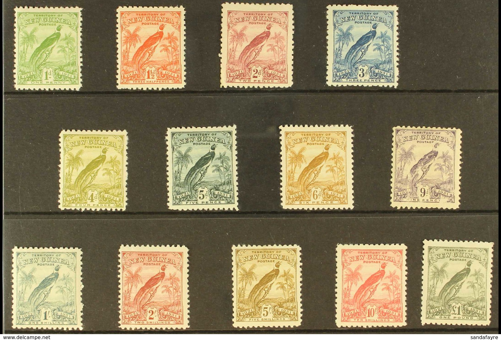 1931 Raggiana Bird Set, SG 150/62, Fine Mint (13 Stamps) For More Images, Please Visit Http://www.sandafayre.com/itemdet - Papua New Guinea