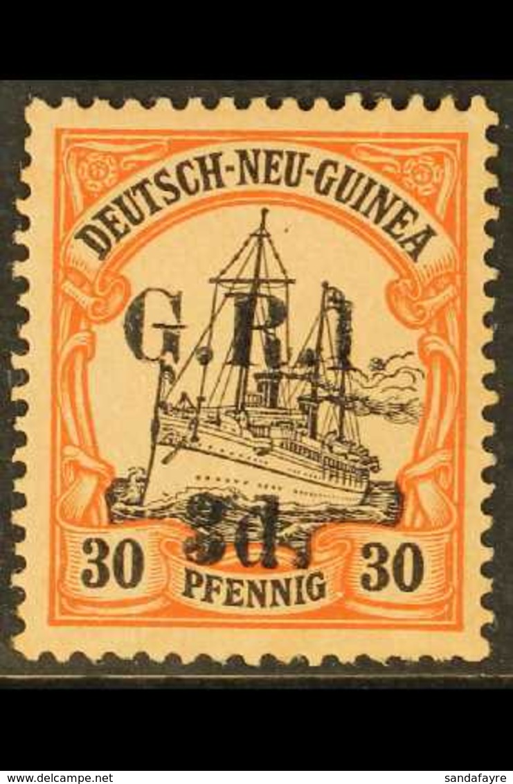 AUSTRALIAN OCCUPATION 1914-15 (German New Guinea Surcharged) 3d On 30pf Black & Orange/buff, SG 8, Fine Mint For More Im - Papua New Guinea