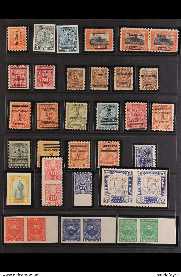 1902-1956 VARIETIES & ERRORS. An Interesting Fine Mint (mostly Never Hinged) Collection On Stock, Includes Various Overp - Paraguay