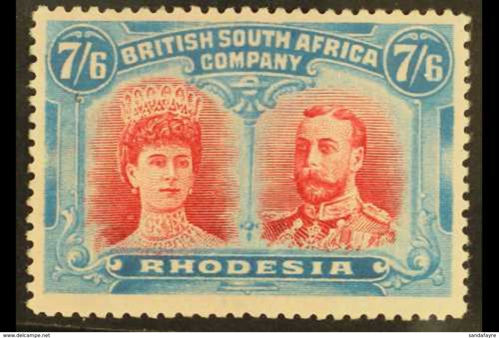 1910 7s 6d Carmine And Plate Blue, Double Head, SG 160b, Very Fine Mint. For More Images, Please Visit Http://www.sandaf - Sonstige & Ohne Zuordnung