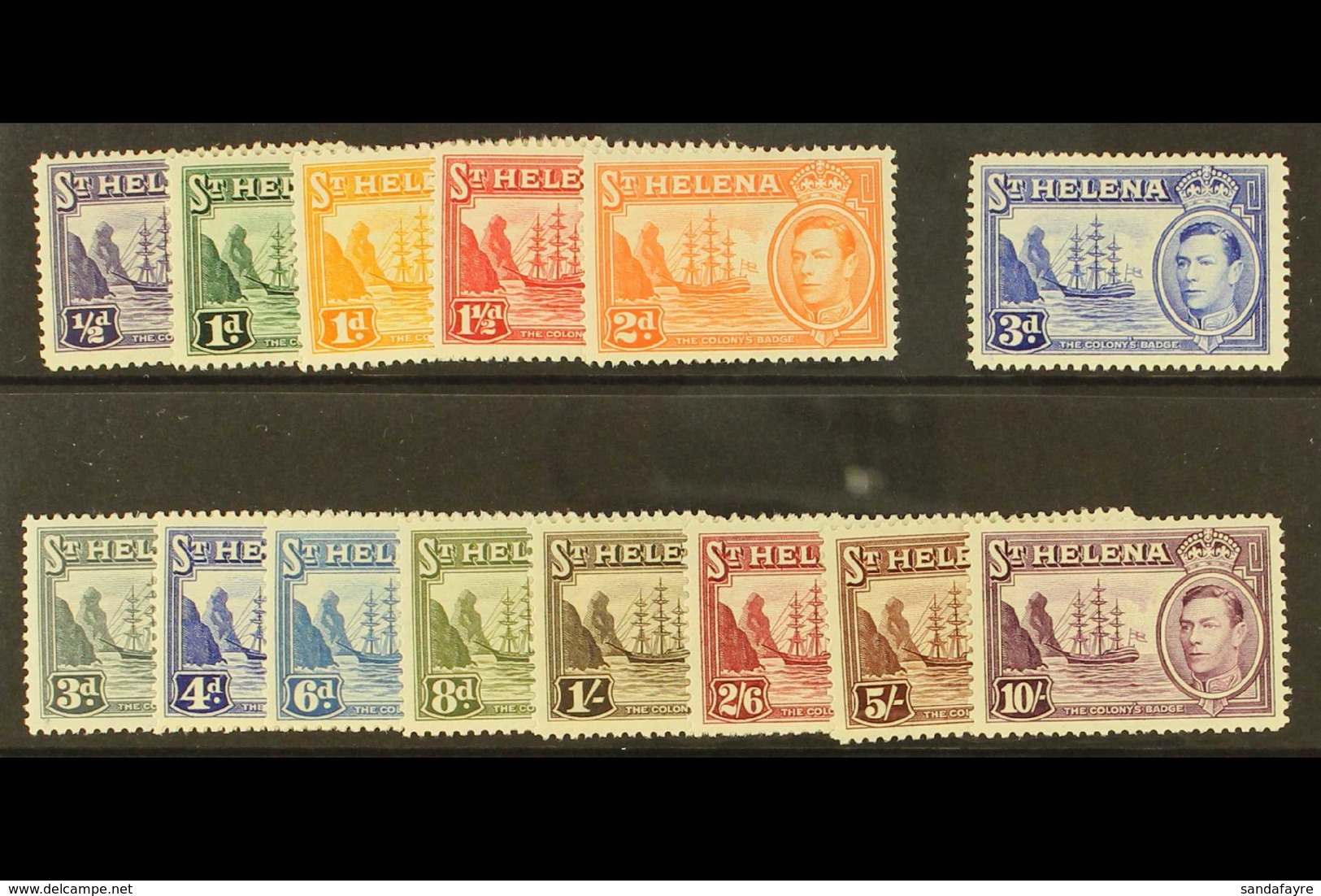 1938-44 Complete Definitive Set, SG 131/140, Very Fine Mint. (14 Stamps) For More Images, Please Visit Http://www.sandaf - Sint-Helena
