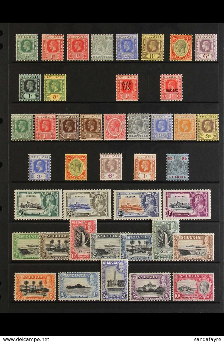 1912-36 MINT KGV COLLECTION Presented On A Stock Page That Includes 1912-21 MCA Wmk Definitive Range To 5s, 1921-30 Scri - Ste Lucie (...-1978)