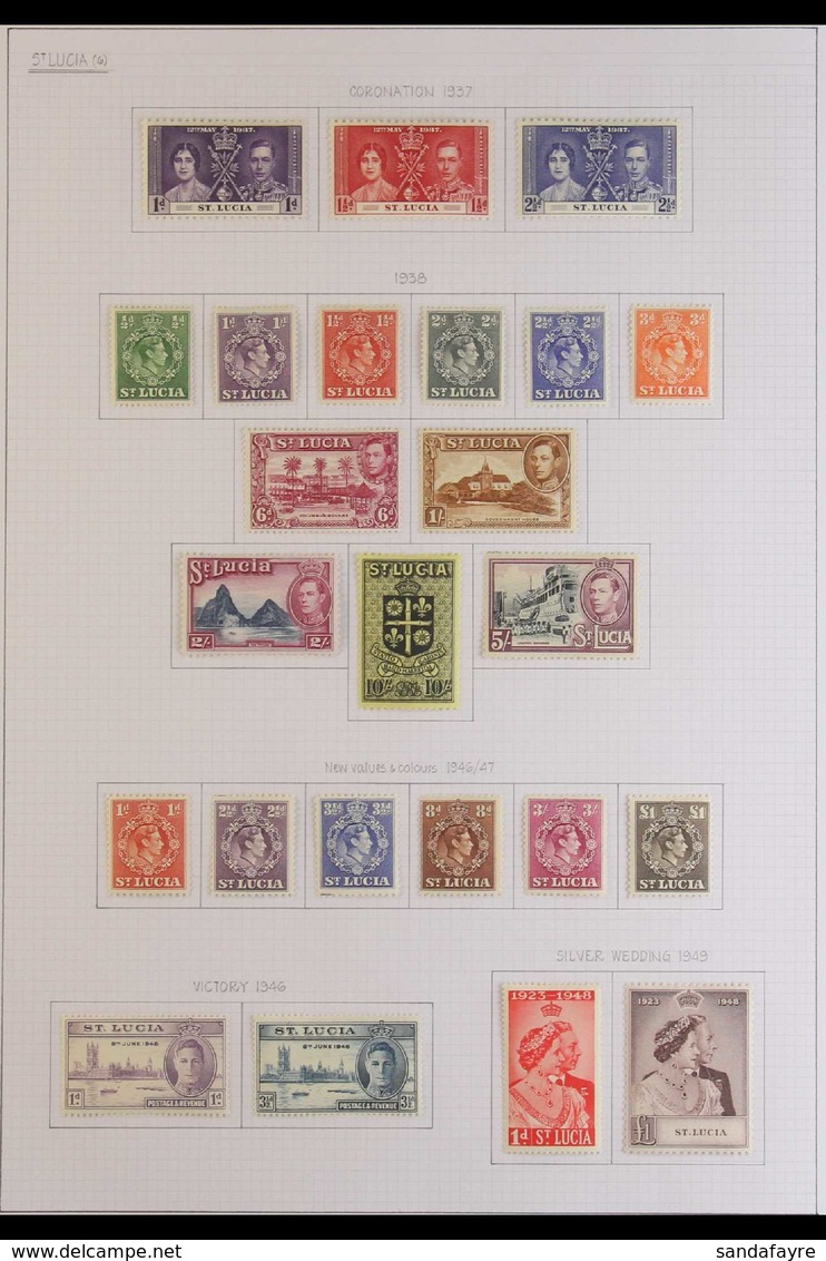 1937-67 COMPLETE MINT COLLECTION Presented On Sleeved Album Pages, 1937 Coronation To 1967 Associated Statehood Overprin - St.Lucia (...-1978)