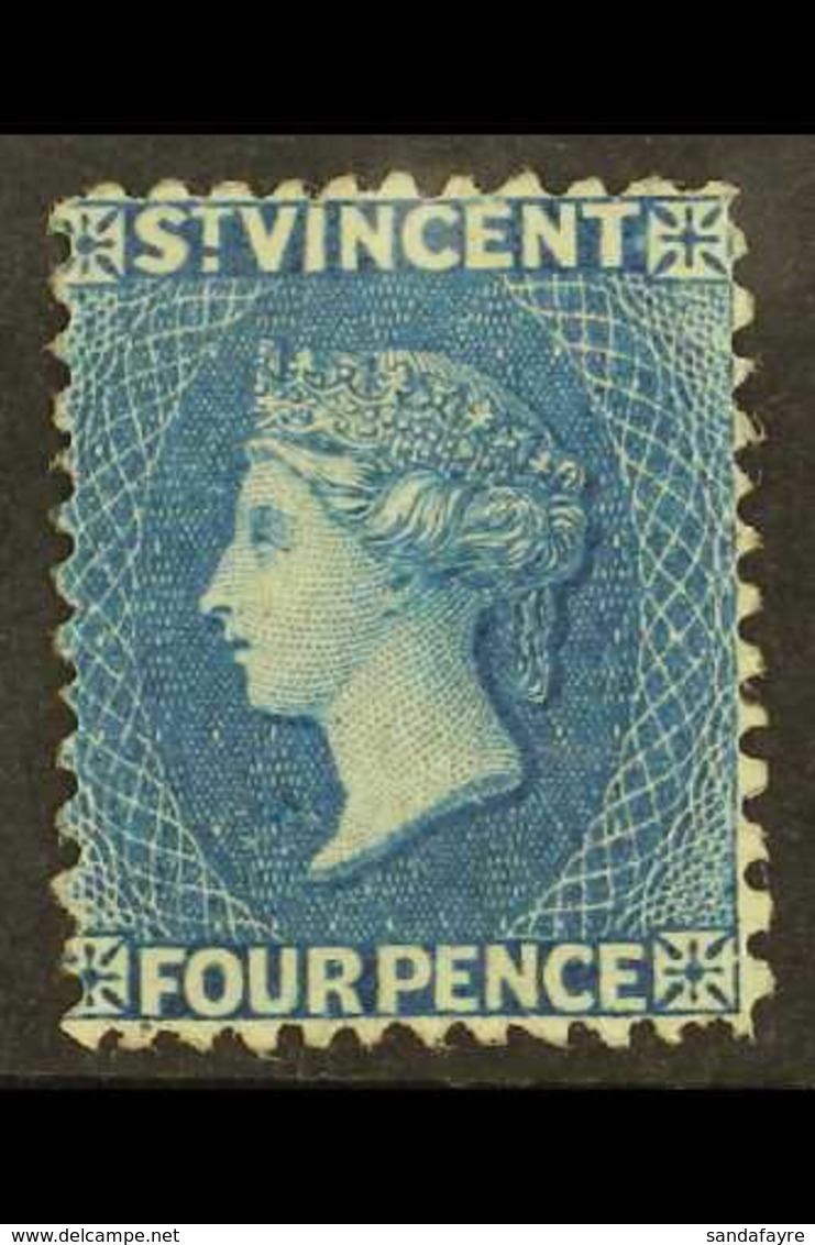 1862-68 (no Wmk) 4d Deep Blue, SG 6, Fine Mint. Fresh And Attractive! For More Images, Please Visit Http://www.sandafayr - St.Vincent (...-1979)