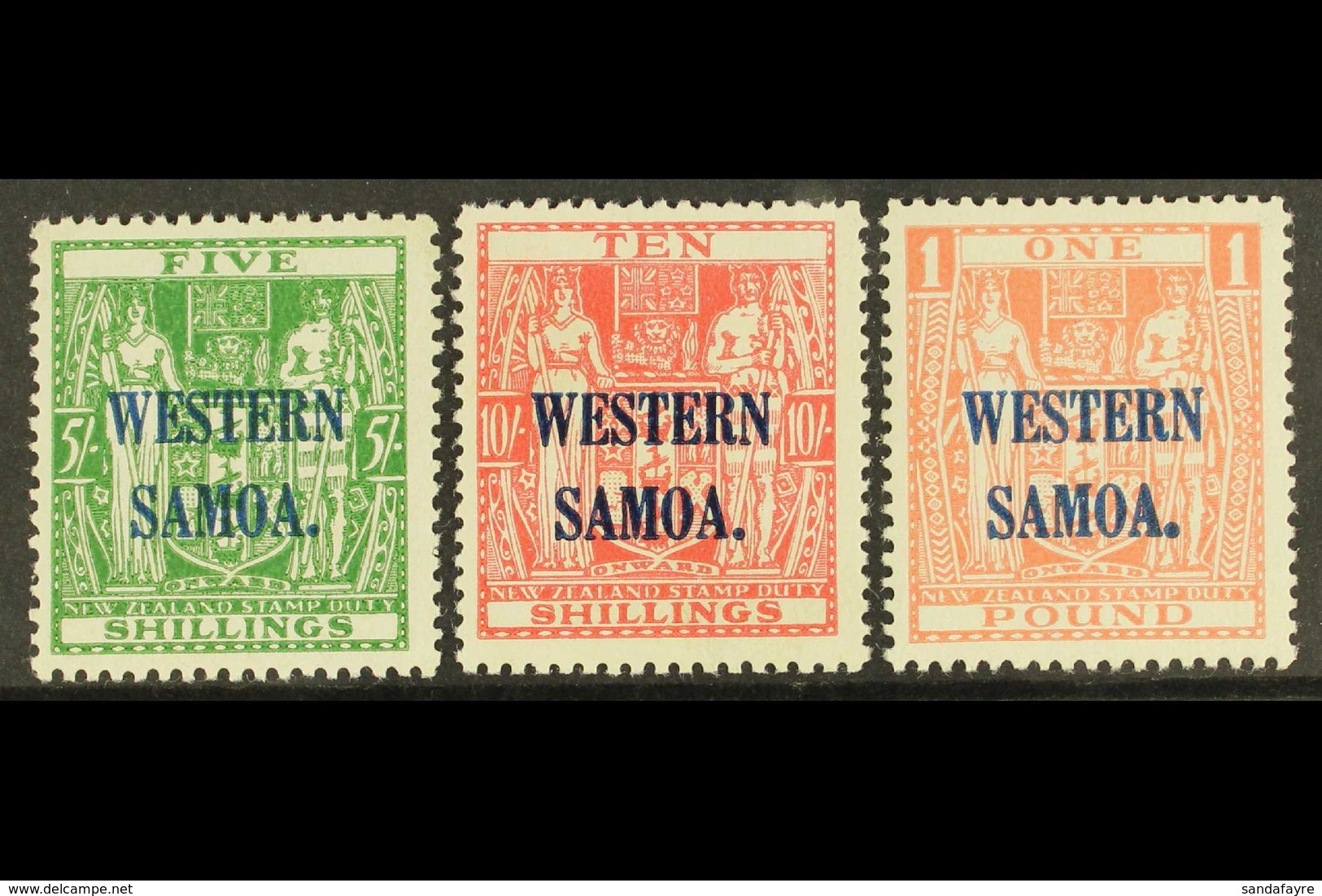 1945-46 5s, 10s And £1 Arms SG 208/210, Fine Never Hinged Mint. (3) For More Images, Please Visit Http://www.sandafayre. - Samoa (Staat)