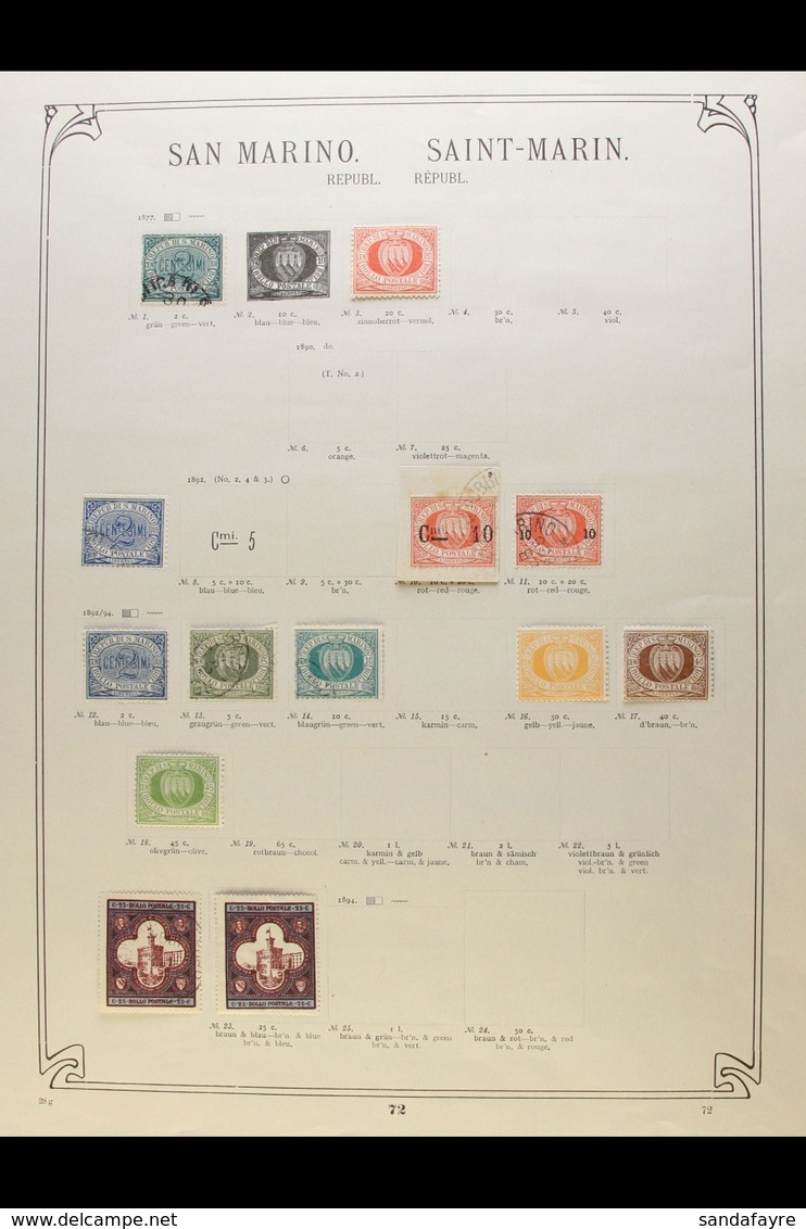 COLLECTION ON "SCHWANEBERGER" LEAVES Chiefly Pre-1930 Mint And Used, Generally Very Fine Condition. Note 1877-99 Good Ra - Sonstige & Ohne Zuordnung