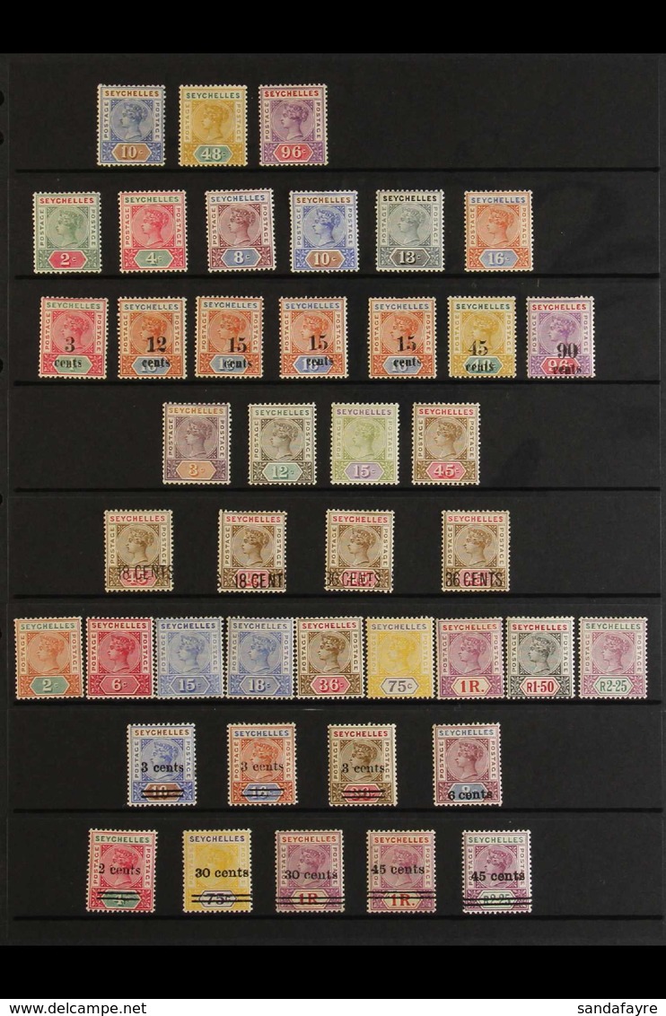 1890-1902 VICTORIA MINT COLLECTION Presented On A Stock Page That Includes 1890-92 Die I 10c, 48c & 96c & Die II Complet - Seychellen (...-1976)